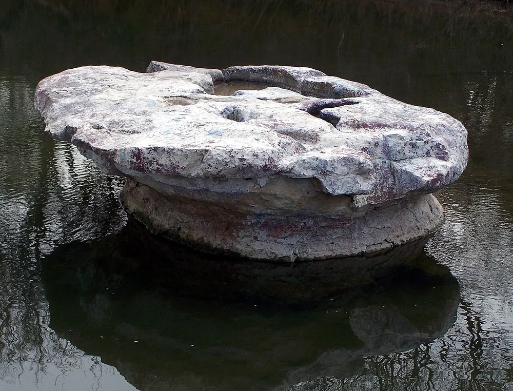 The limestone Round Rock landmark in Brushy Creek, Round Rock, Texas